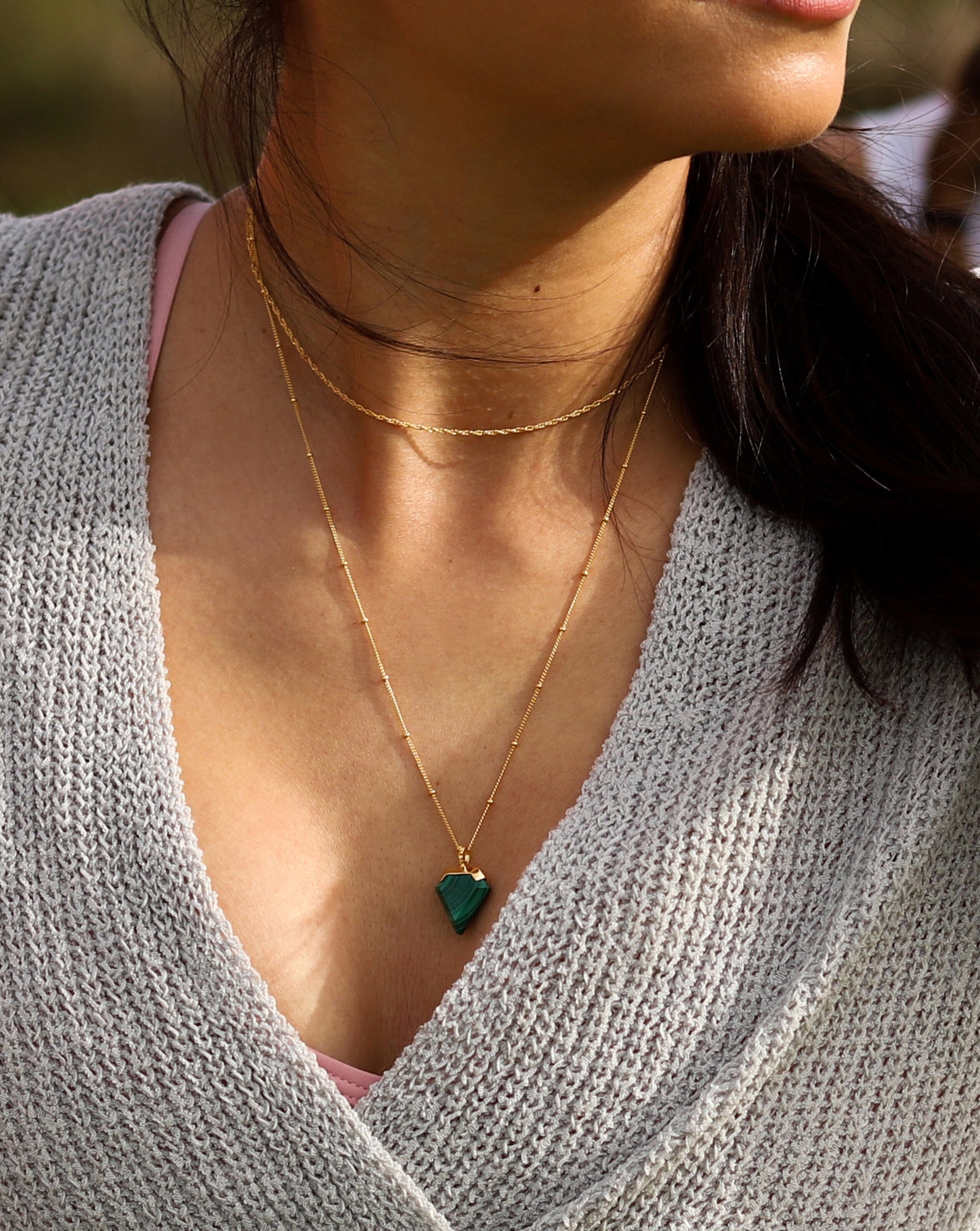 Shield Necklace | 18ct Gold Plated Vermeil/Malachite Necklaces Missoma 