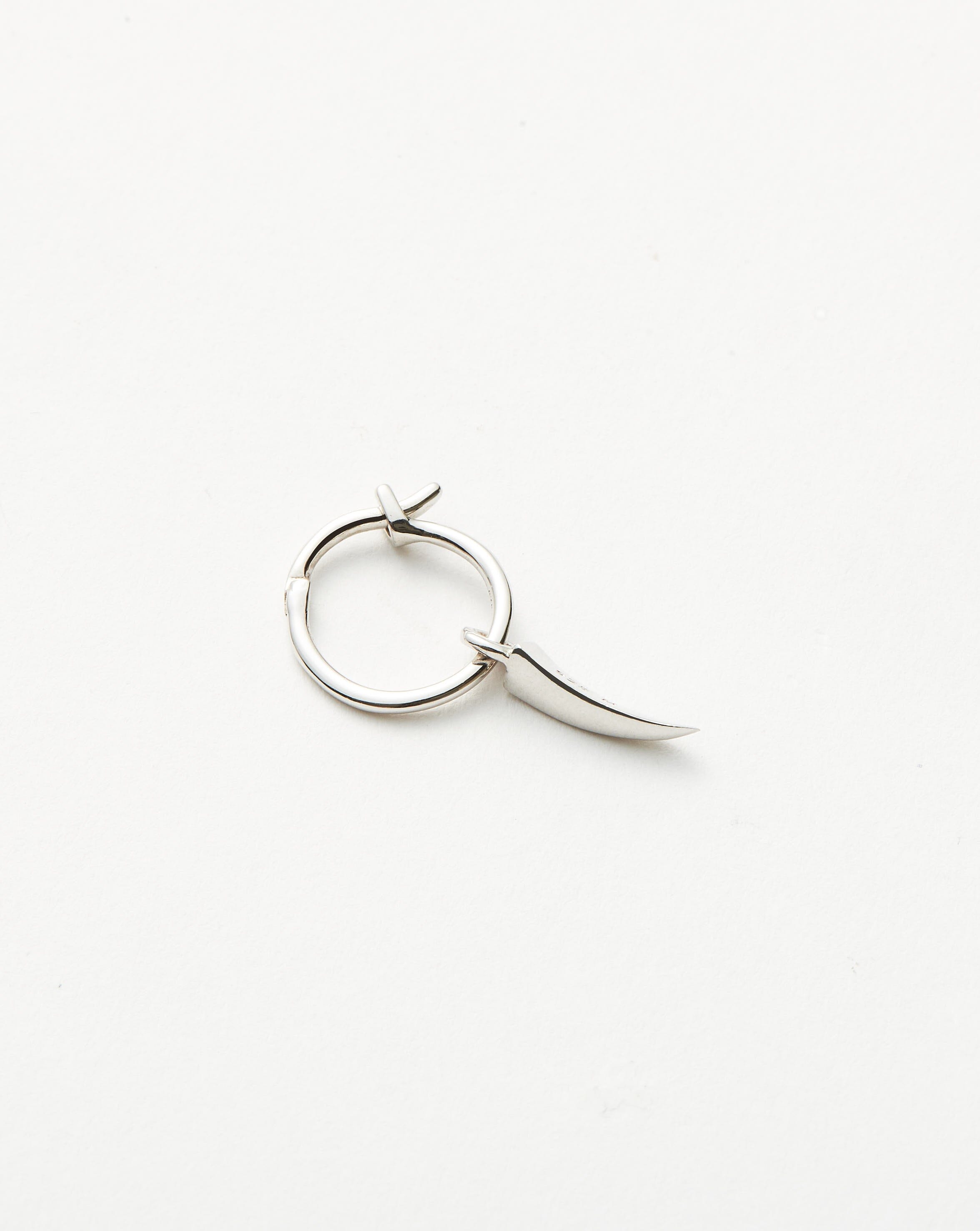 Single Silver Mini Claw Charm Hoop | Sterling Silver Earrings Missoma 