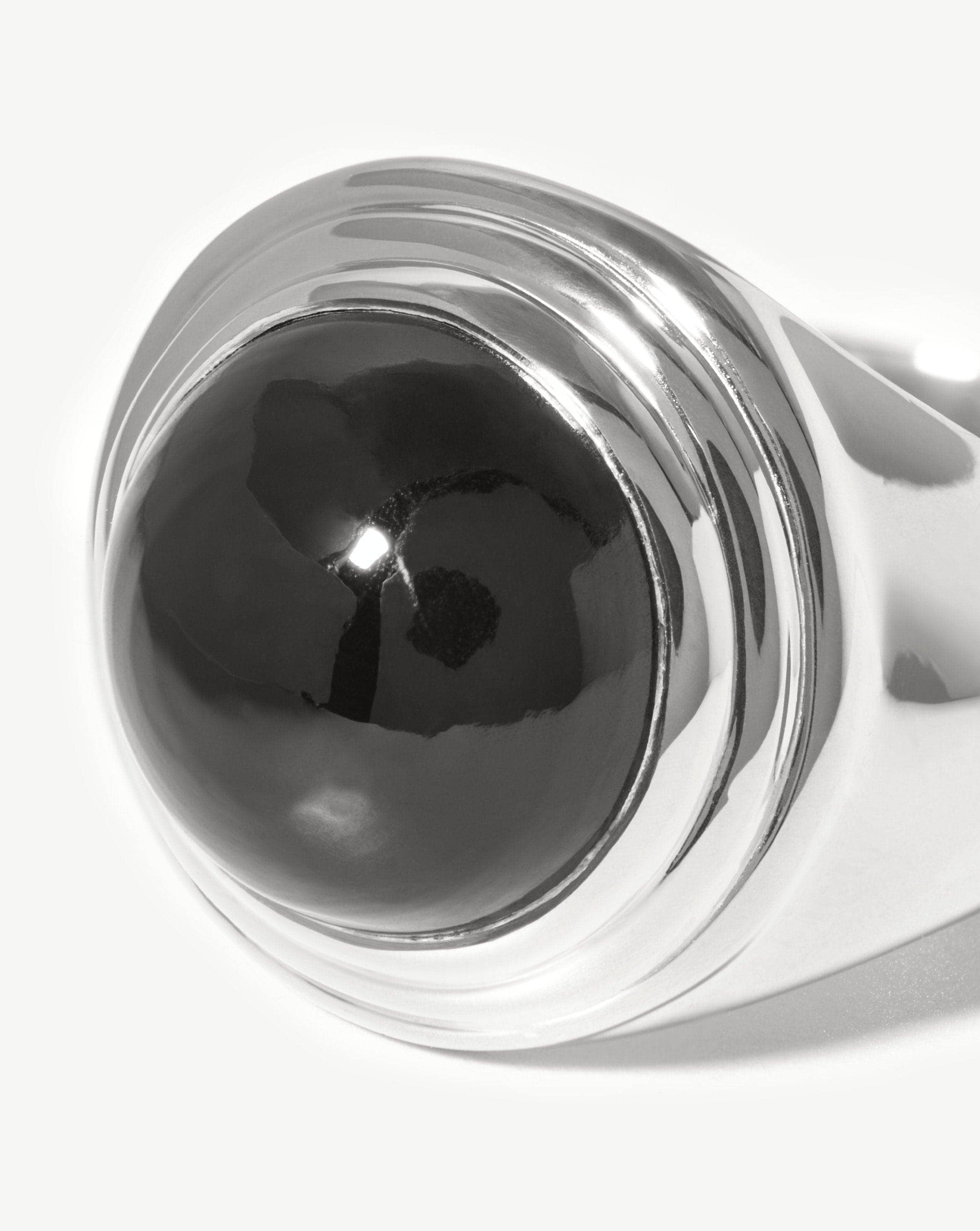 Sphere Ridge Ring | Silver Plated/Black Onyx Rings Missoma 