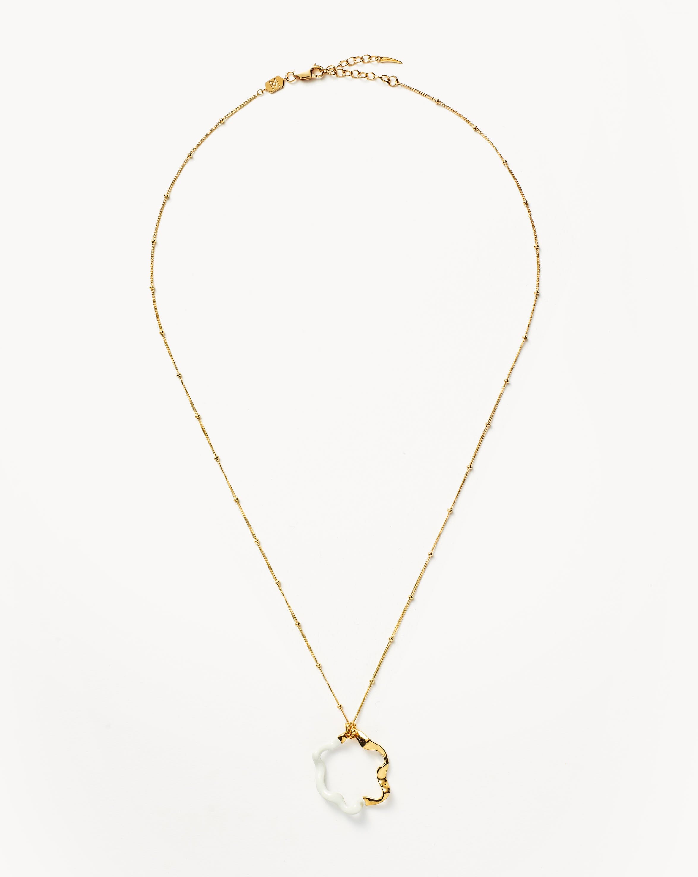 Squiggle Two Tone Enamel Pendant Necklace | 18ct Gold Plated Vermeil/Bright White Necklaces Missoma 