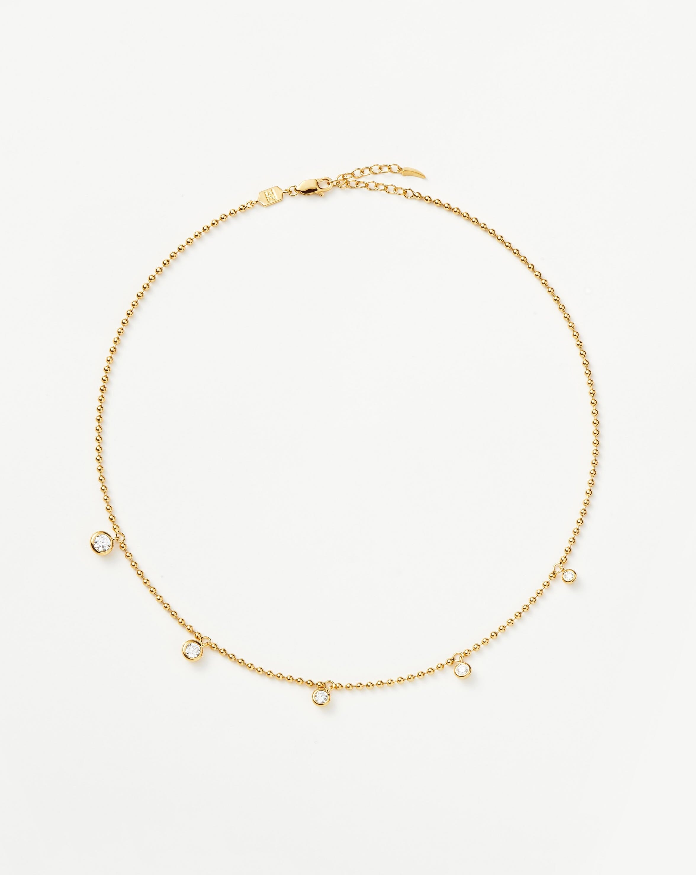 Stone Charm Drop Necklace | 18ct Gold Plated Vermeil/Cubic Zirconia Necklaces Missoma 