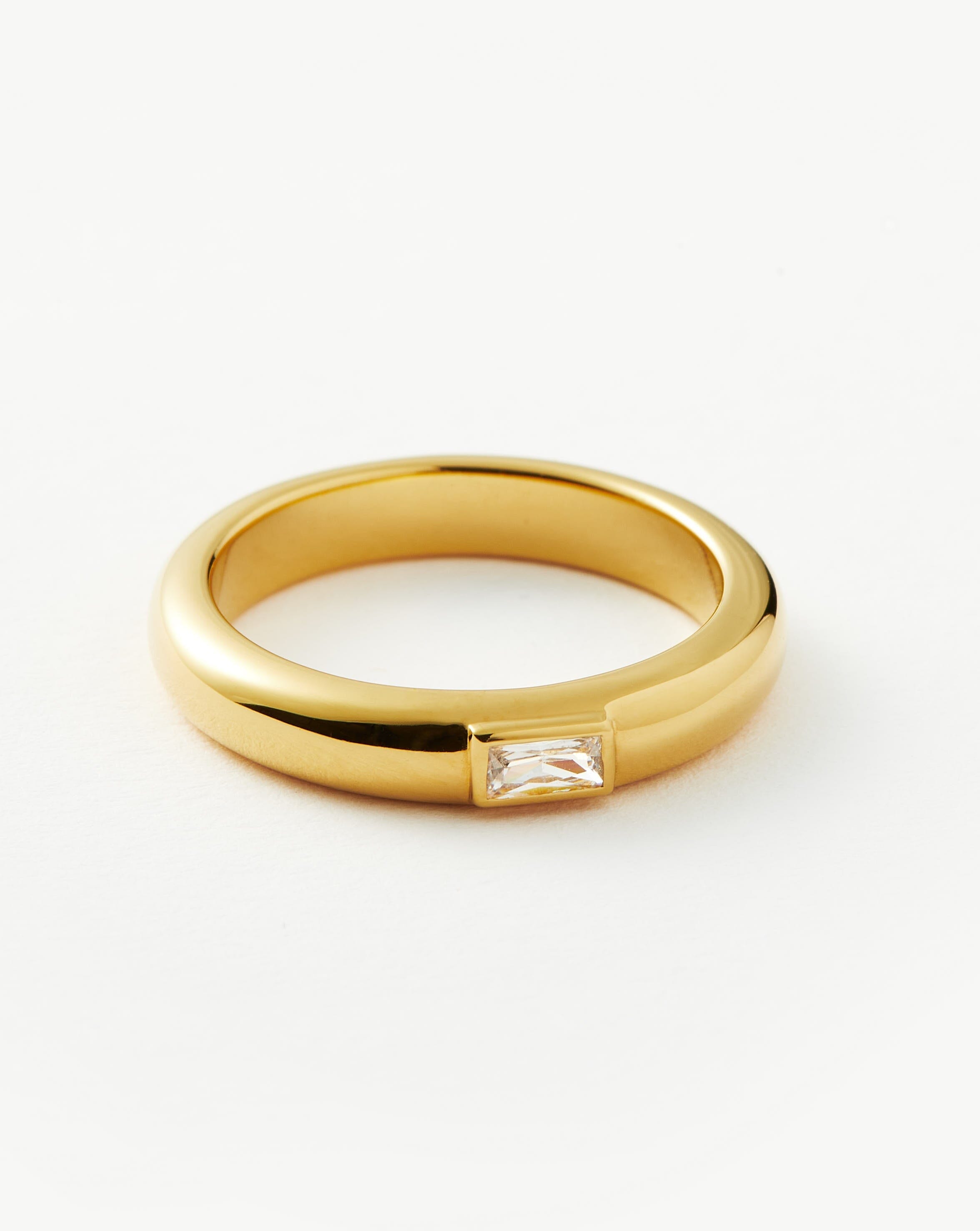 Stone Stacking Band Ring | 18ct Gold Plated Vermeil/Cubic Zirconia Rings Missoma 