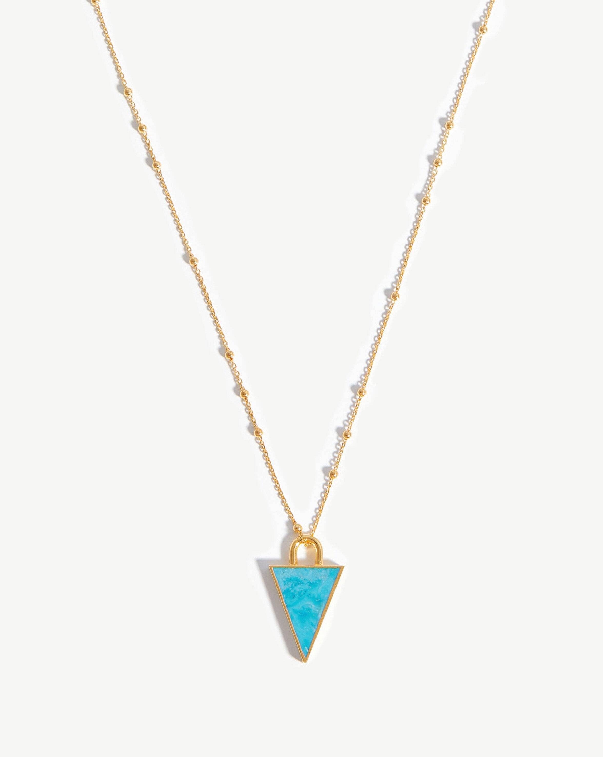 Triangle Pendant Chain Necklace | 18ct Gold Plated/Turquoise Necklaces Missoma 