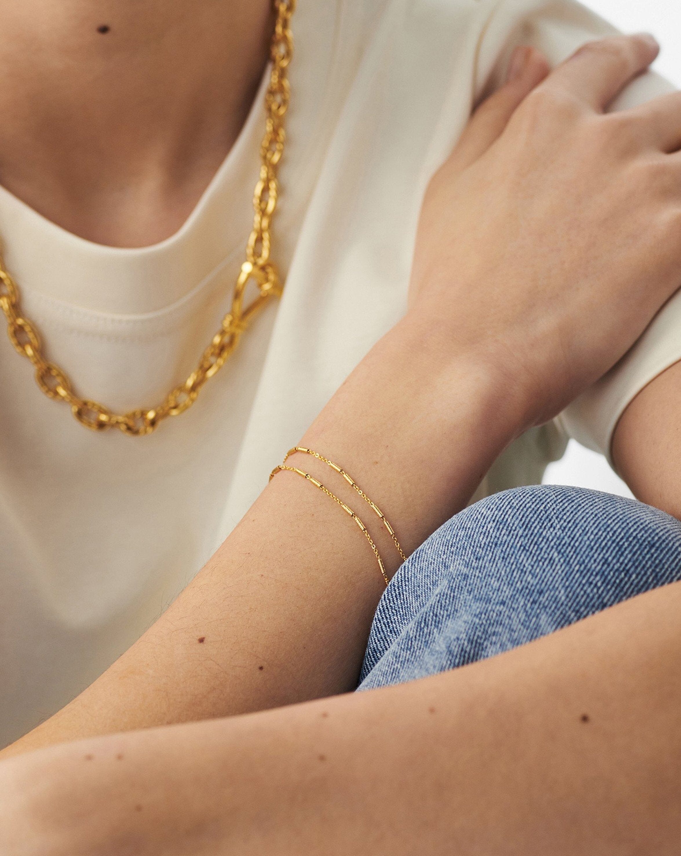 Vervelle Double Chain Bracelet | 18ct Gold Plated Vermeil Bracelets Missoma 
