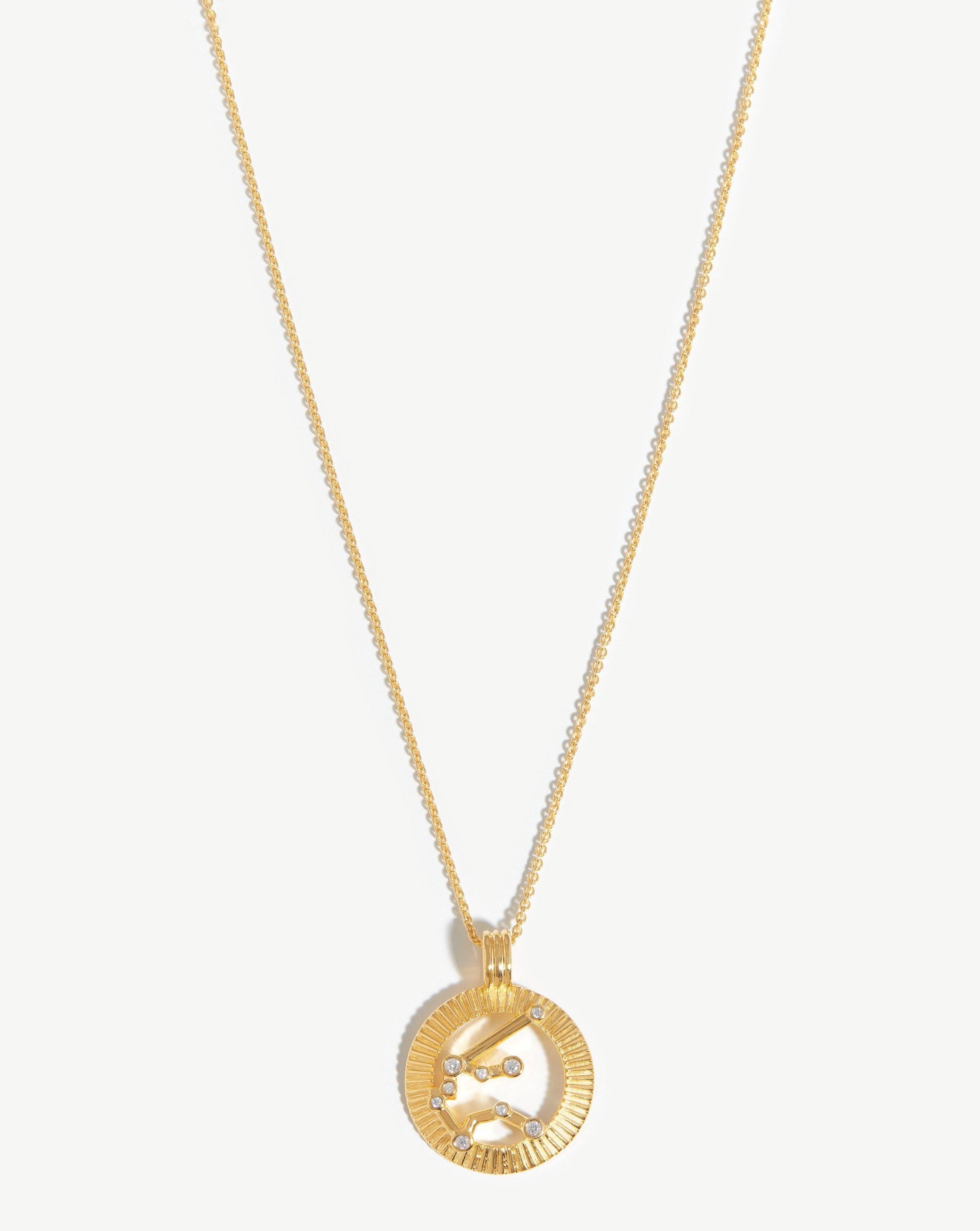 Zodiac Constellation Pendant Necklace - Aquarius | 18ct Gold Plated Vermeil/Aquarius Necklaces Missoma 